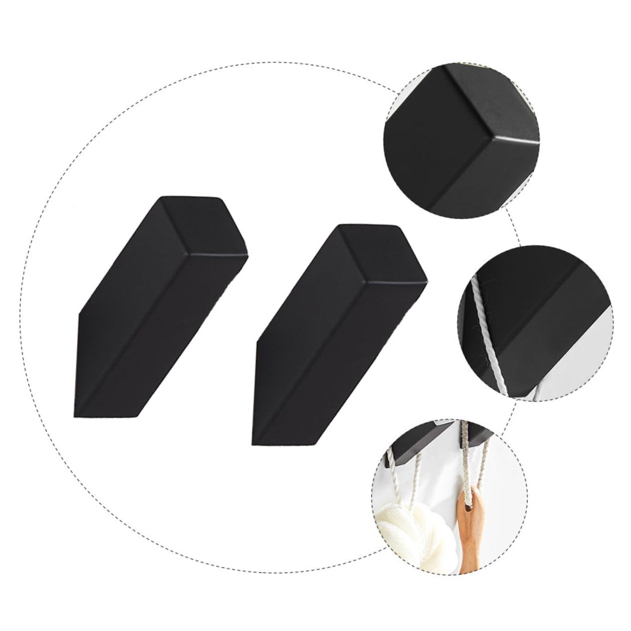 Tofficu 2 Series Gancho De Pared Percheros Individuales Cocina Baño Percheros Decorativos Percha Sencilla Gancho Para Colgar En La Pared Acero Inoxidable Black 2 Piezas*2
