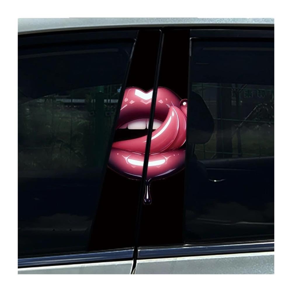 Decorative Items 2pcs Sexy Lady Lip Car Center Pillar Sticker Auto B Pillar Protective Film Sticker(B)