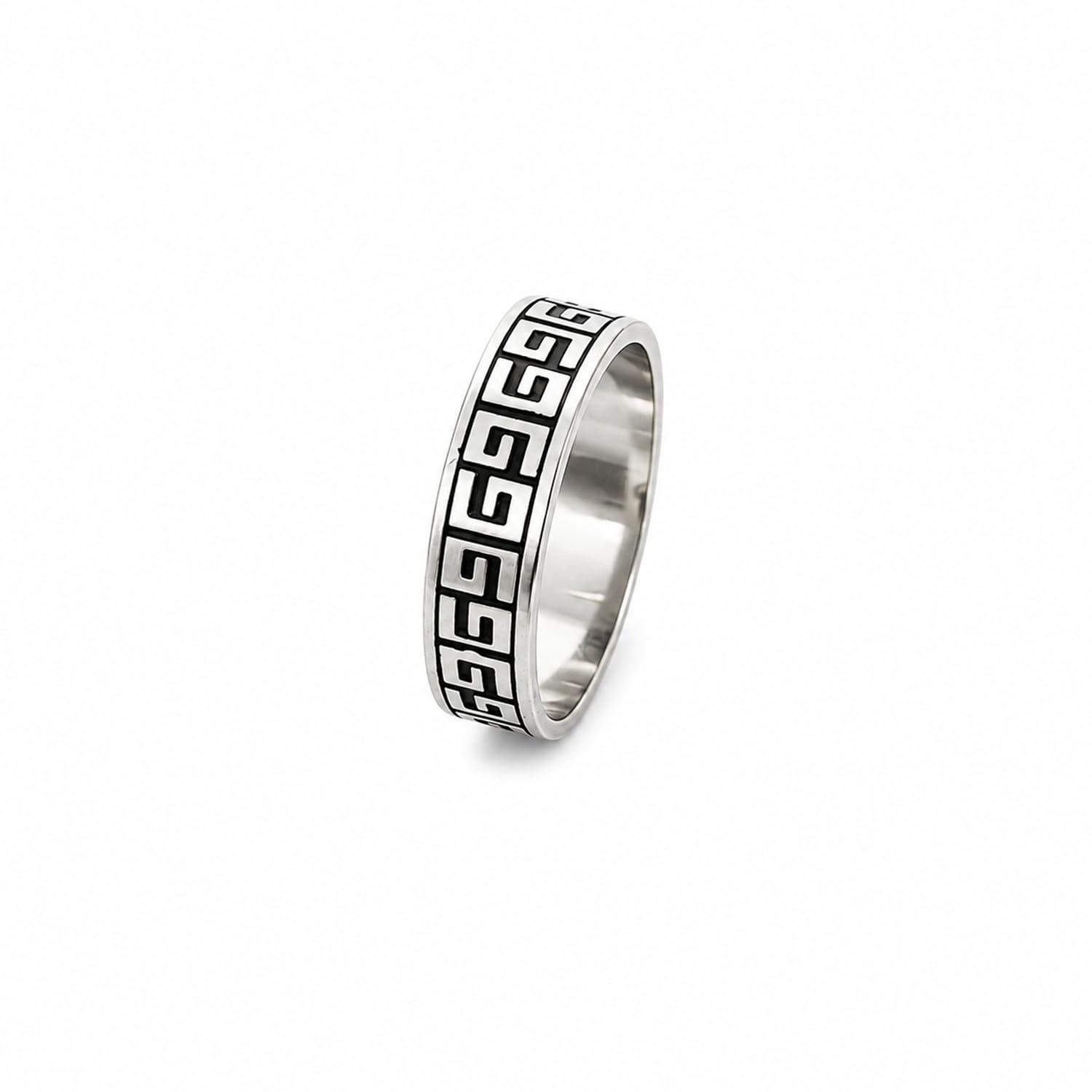 Geometric Celtic Weave Pattern Ring for Men & Women | Stylish Stainless Steel Band Ring | Daily & Casual Wear Jewelry - mm-image-26