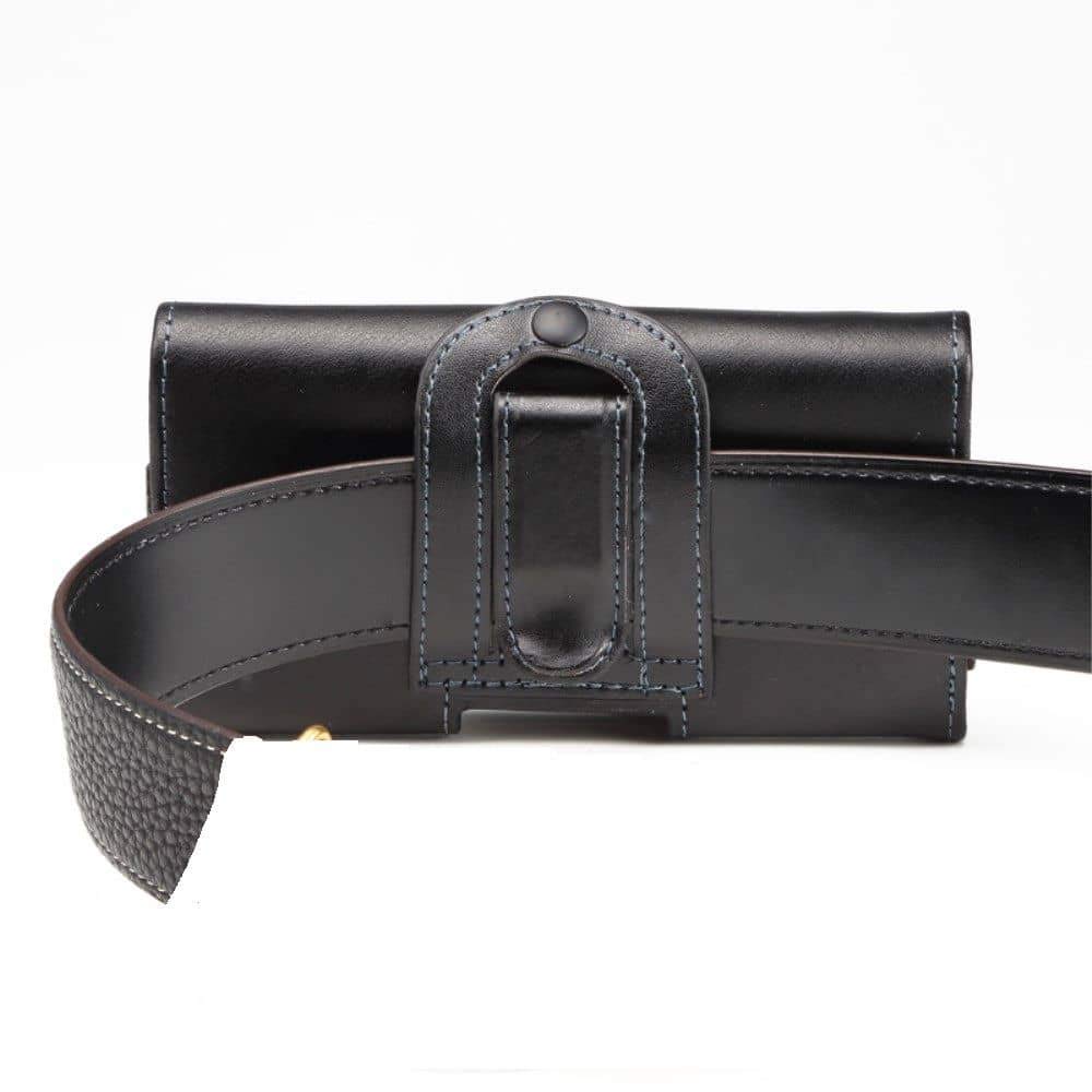 Custodia Cintura Vera Pelle Clip Orizzontale per vivo S50 Pro mini (2025) - Nero