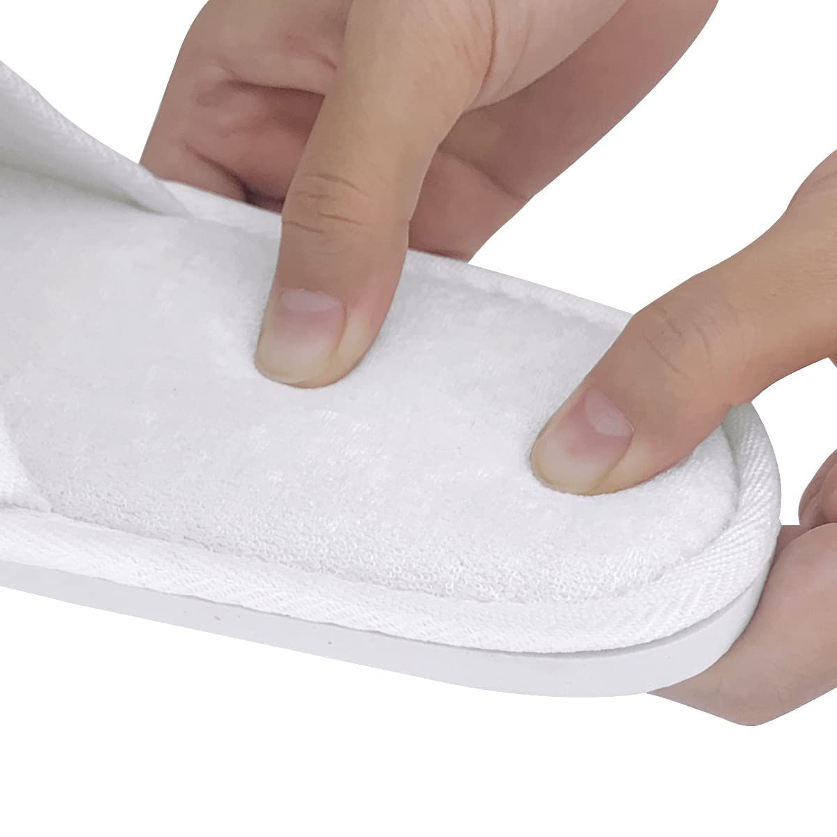 JOMIX Unisex Soft Comfy Ultra Light Sponge Slippers Set Guest Visit Hotel SPA Travel Non-Disposable Slippers Set MD3762 ( 01 White 2 works - Image 2