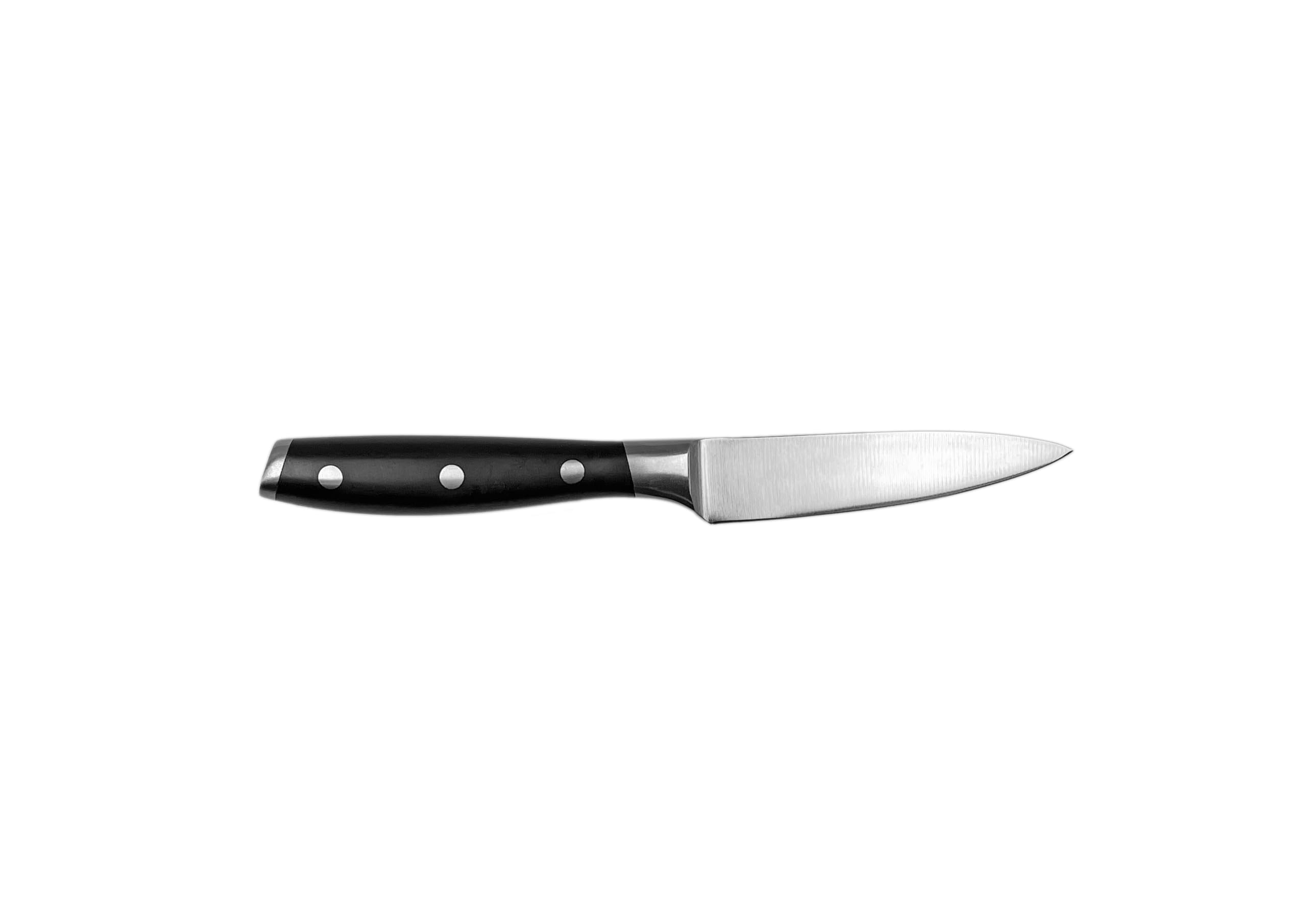 Metro - Coltello sbucciatore professionale, lunghezza lama 10 cm, in acciaio al vanadio molibdeno, coltello da frutta e verdura
