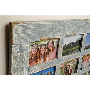 Window style multi frame 12 openings 4x6 display multiframe picture collage photo reclaimed barn wood decorative farmhouse decor rustic family gallery wedding living room in one distressed country  urban country home decor