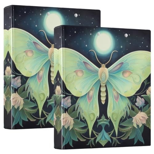 Classeur à trois anneaux lune et papillon pour organiser vos cours de fac