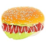 Gefälschte burger-dekoration – das gefälschte burger-modell besteht aus hochwertigem pu-material, fühlt sich geschmeidig an und fühlt sich wie ein echter burger an. künstliche burger-requisiten