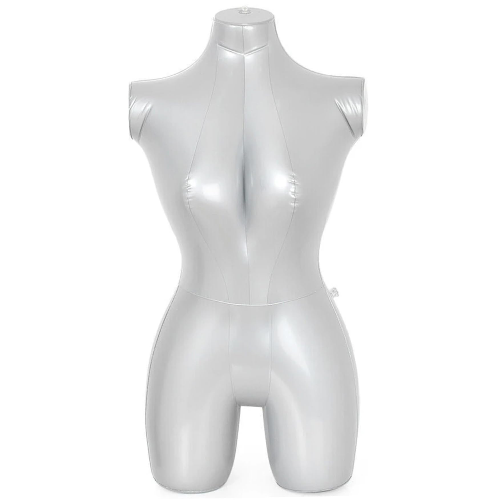 Ngbbby Women's Silver Pvc Inflatable Mannequin, Upper Body Dress Form For Clothing Display Model