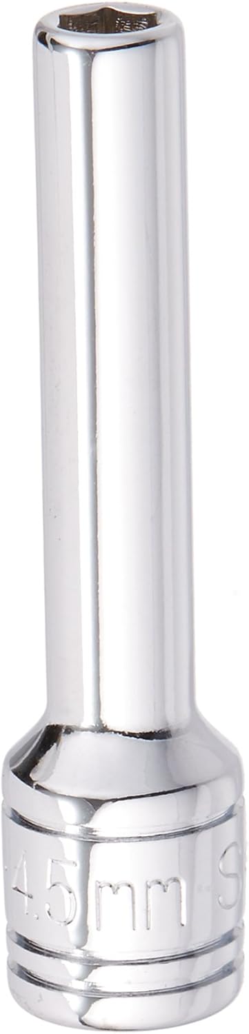 SK Hand Tool Professional Tools 41698 4.5 mm 1/4 in. Drive 6-Point Metric Deep Chrome Socket – old Forged Steel Socket with SuperKrome Finish, Made in USA