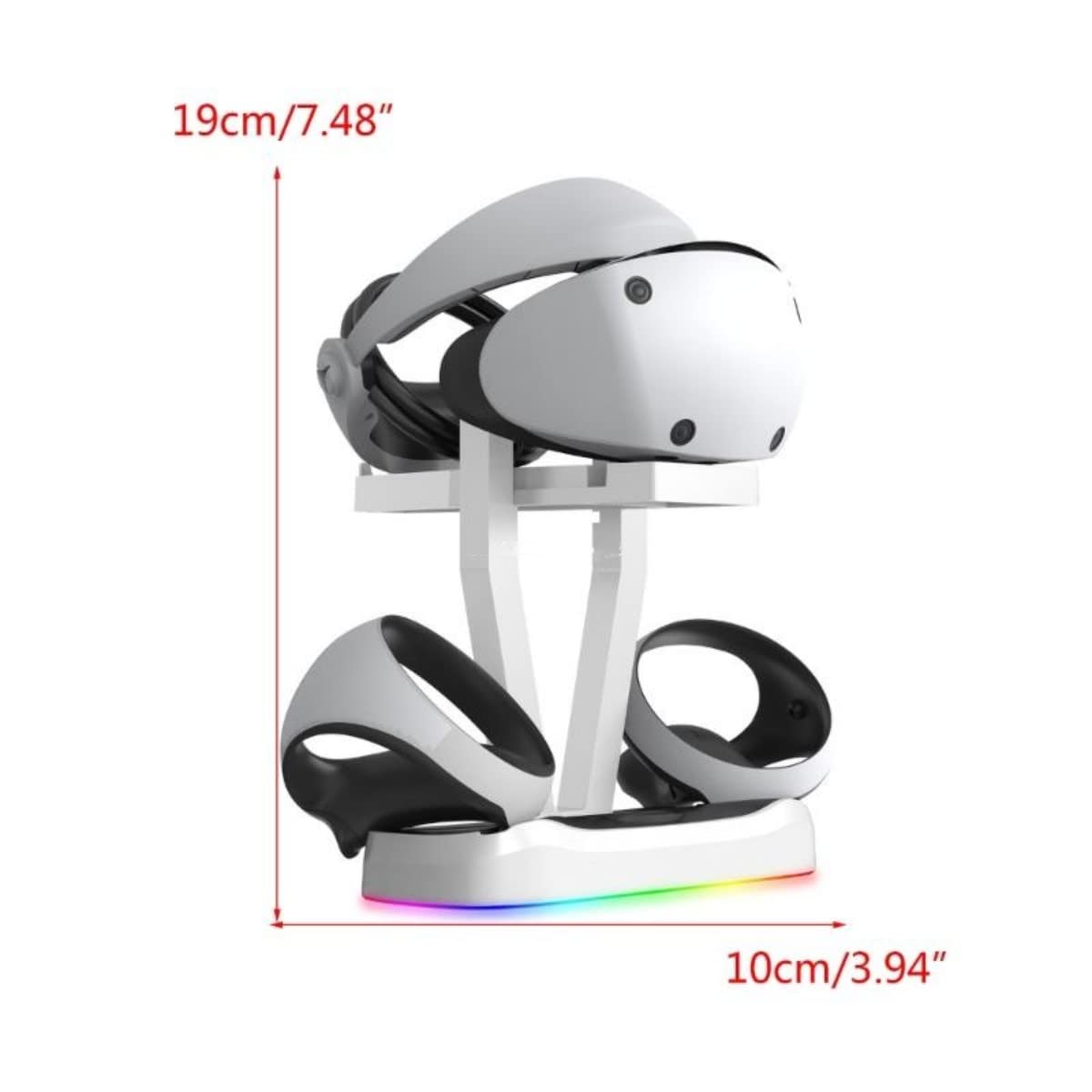 EMEBAY Soporte y estación de carga con luces RGB para PS VR2, carga magnética, compatible con PlayStation PS VR2 JYS-P5155