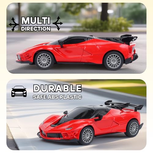 Image of High-Speed Remote Control Car for Kids | Rechargeable Lithium Battery | Type-C Charging | LED Headlights | Red