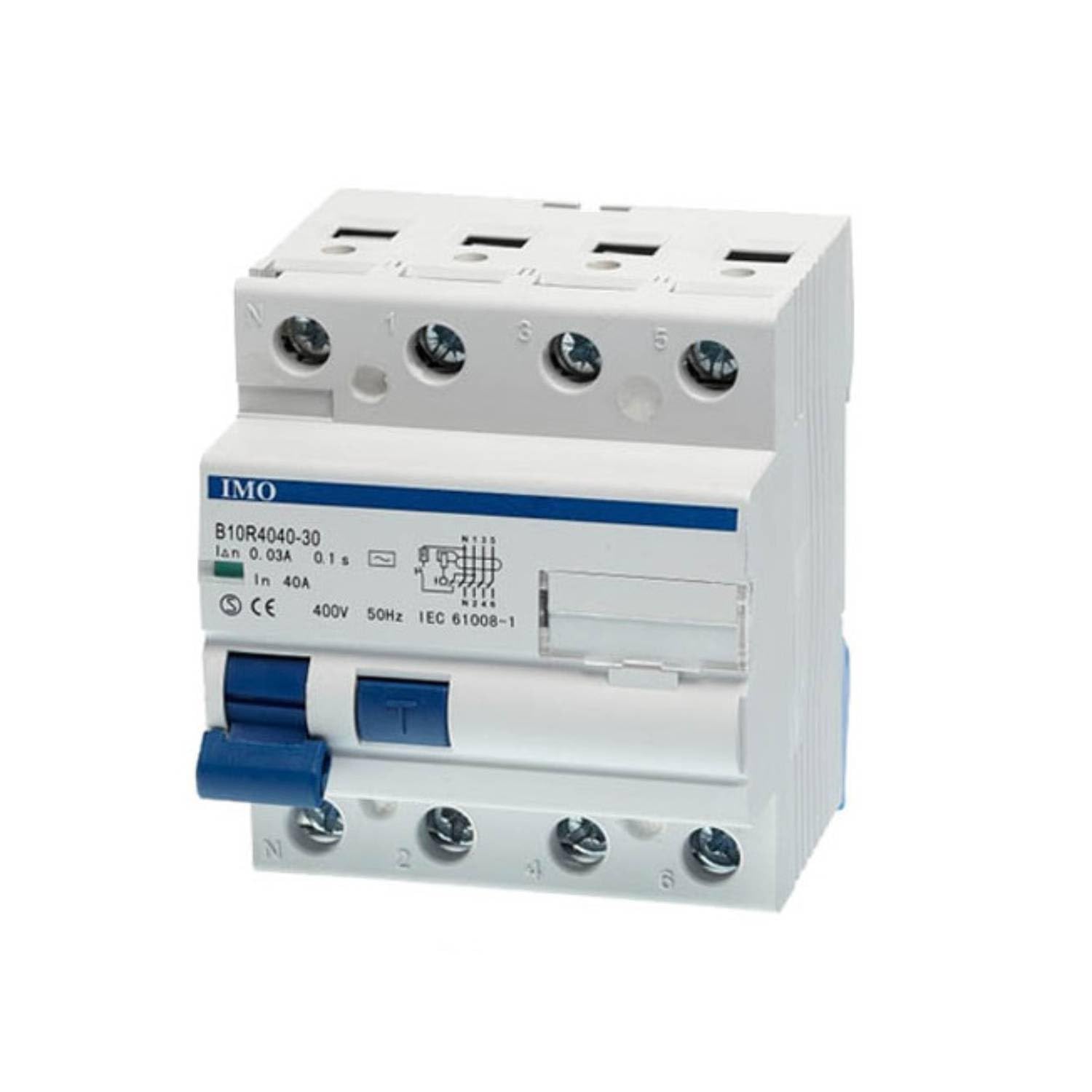 B10r404030a Interrupteur Différentiel 3p+​n 40a 30ma Type A - 10ka - Entrée Haute/​Sortie Basse - Imo