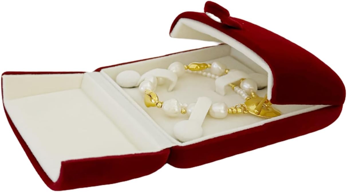 Maroon Premium Quality Velvet Jewelry Box Case Wedding Birthday Present Packaging (Bangle Bracelet case) image 3