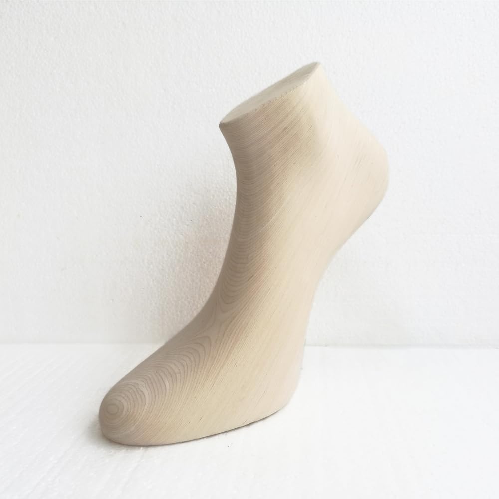 Wooden Mannequin Foot for Shoes and Socks Display and Shoe Store Decorations (Shorter one)