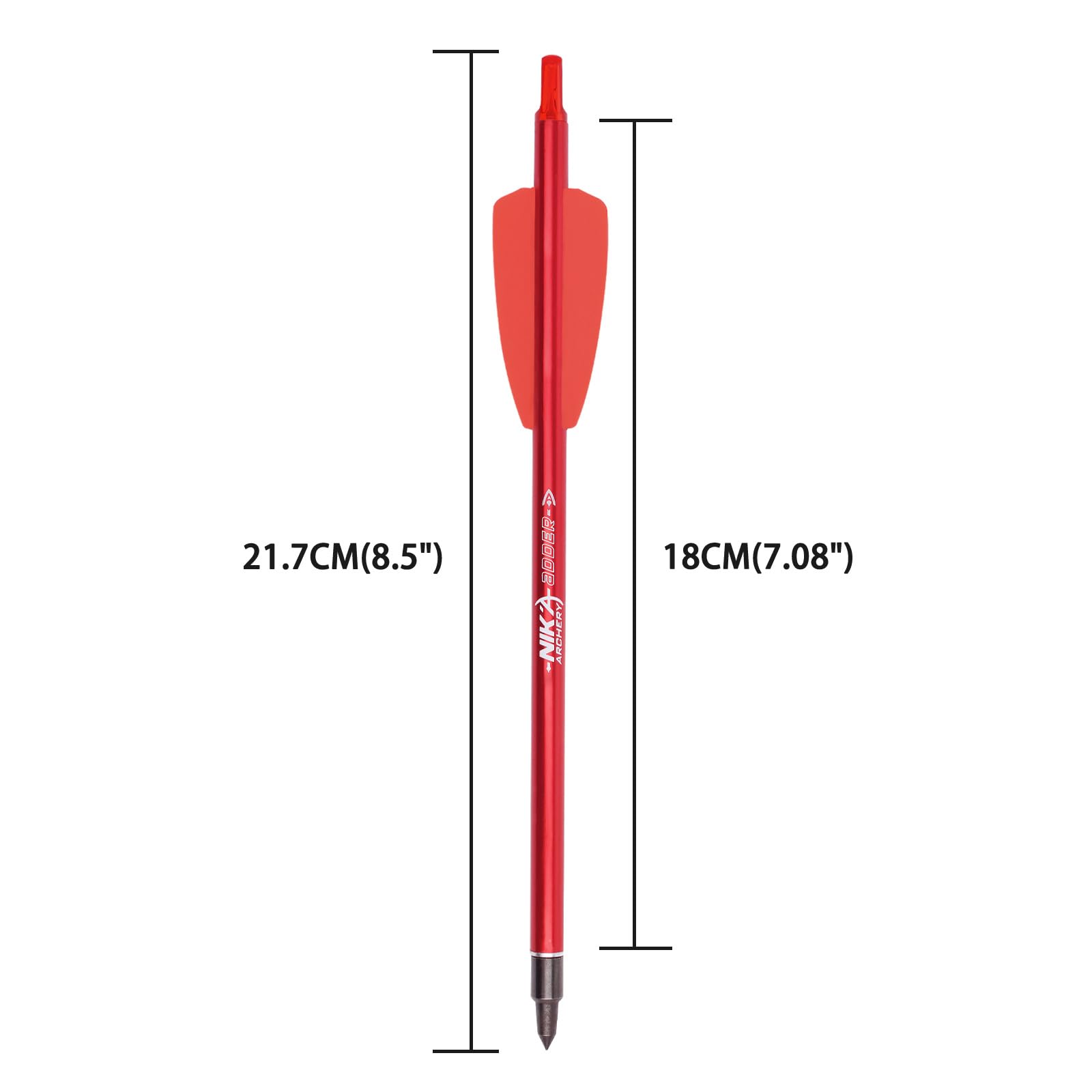 Armbrust Pfeile Aluminum Bolzen 7,5" für Ek Archery Adder Cobra System mit 2" Flügeln für Zielbogenschießen Schießen