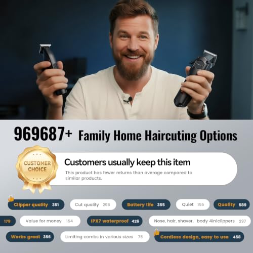 Image of Jack & Rose Hair Clippers for Men Set Professional, Cordless Men Hair Trimmer, Electric Shavers