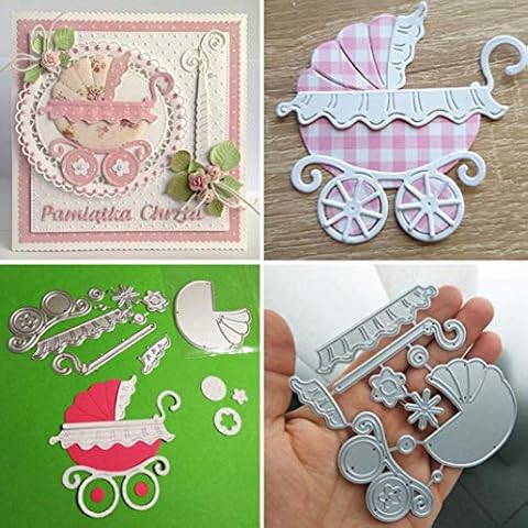 Mothcattl Cutting Dies,Baby Stroller Metal Cutting Dies Card Making Emboss Stencil DIY Scrapbook Album Paper Cards Craft Decor Cover