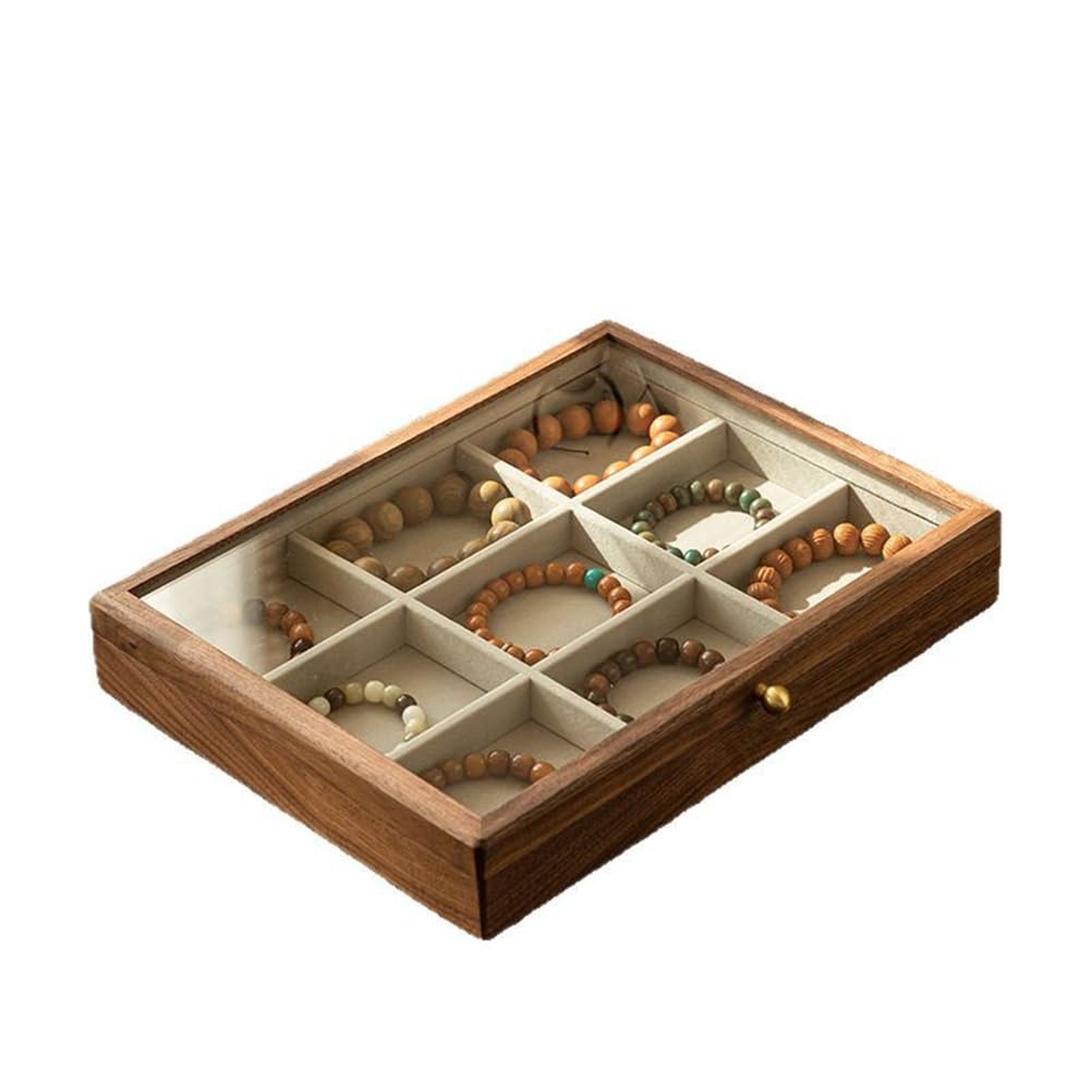 Boîte à bijoux vintage en bois noble, coffret de rangement haut de gamme