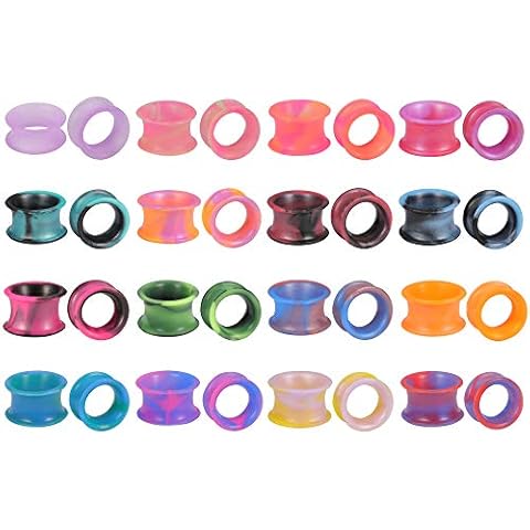 16 Pairs Silicone Ear Plugs Tunnels Cover