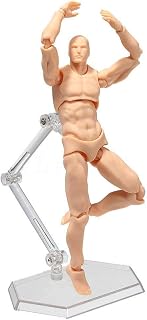 Action Figure Drawing Models, Artists Action Figure Model Human Mannequin Man Woman Set Good for Sketching, Painting, Drawing, Artist (Male Skin)