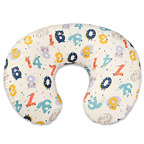 Image of sundee Nursing Pillow for Infant Feeding Cushion, Newborn Support Pillow for Breastfeeding Baby and Bottle Feeding, with Washable Pillow Cover for Boys & Girls - White Digital
