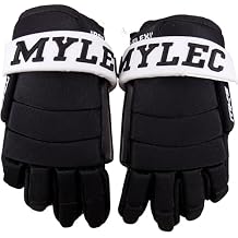 MyLec MK5 Hockey Gloves, Hook Closure for Perfect Fit, 3-Roll Design, Nylon Hockey Stuff with Tough Leather Palm, Lightweight, Durable & Breathable Lacrosse Gloves, Protected with EVA Foam