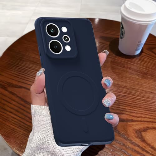 Image of Pikkme Back Cover for Realme P4 Power 5G Soft Matte Silicone Mag-Safe Design (Mag-Safe Not Support) Camera Protection | Slim Fit Bumper Cover (Blue)