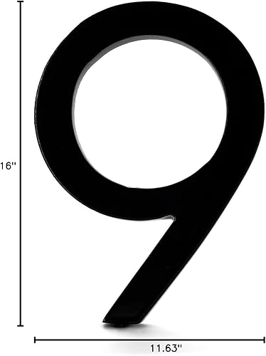 Miniatura 160 de Montague Metal Products MHN-10-3-F-BK1 Número flotante de casa, 10 pulgadas x 7.75 pulgadas x 0.375 pulgadas, negro Negro -,Dos tonos de