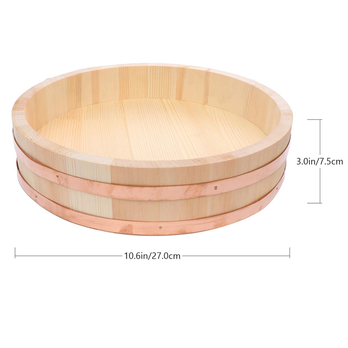 Ipetboom Cuenco de Madera Herramienta Tradicional para Preparar Sushi para Mezclar Arroz y Sushi, Utensilio para Absorber Humedad Color Aleatorio Adecuado para Cocina en Casa y Hotel