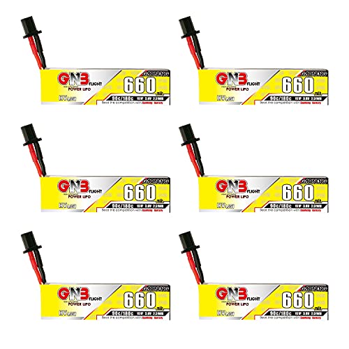GAONENG 6pcs GNB LiPo Battery 1S 3.8V HV 660mAh 650mAh