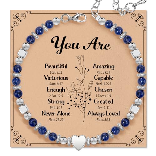 Friendship Bracelet Gifts for Women - Inspirational Natural Stone Bracelet for Women - Birthday Christmas Day Graduation Gifts for Friend, Sister, Bestie, BFF