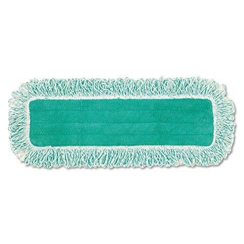 Rubbermaid Commercial Q418GNCT Dust Pad w/Fringe, Microfiber, 18-Inch Long, Green, 6/Carton