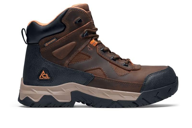 Image of ACE Work Boots Glacier, Men's Steel Toe (ST) and Nano Composite Toe (NCT) Work Boots, Slip Resistant, Water Resistant, Black