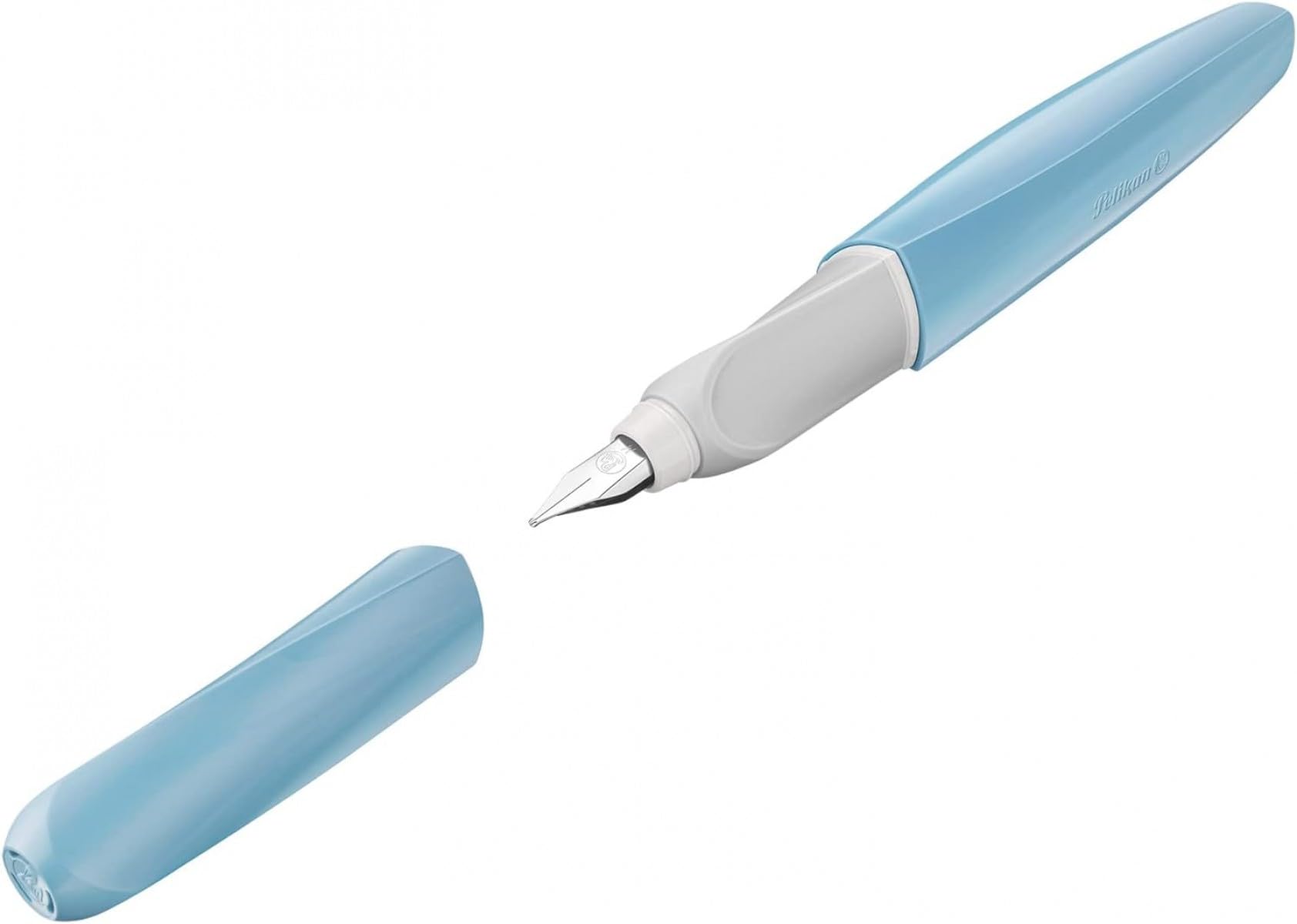 Penna Stilografica Pelikan Twist - Pennino M In Acciaio, Ergonomica Per Destri E Mancini | Con Cartuccia Blu Inclusa