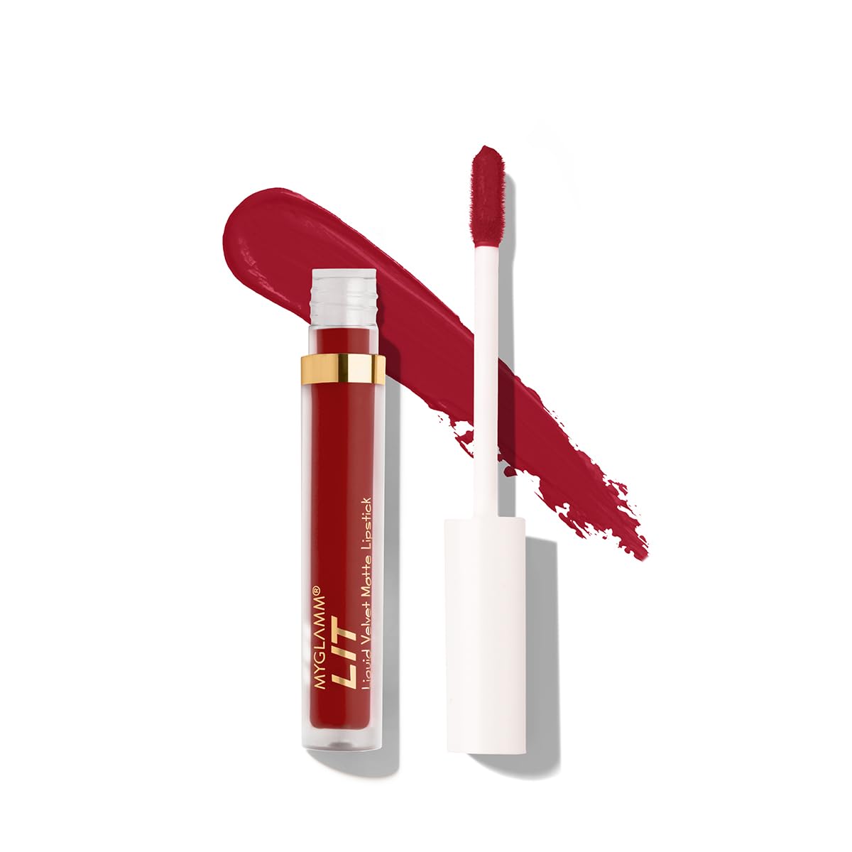 MyGlamm LIT Velvet Matte Liquid Lipstick - My Oh My (Wine Shade) | Hydrating, Mousse Texture, Vegan Lipstick With Vitamin E (1.6ml)