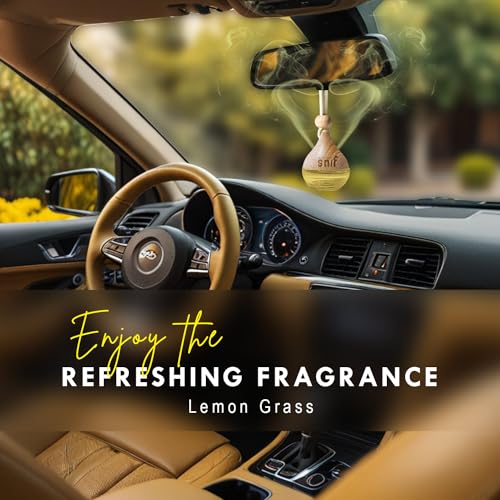 Image of Snif Car Perfume With Essential Oils | Car Perfumes Diffuser With 15ml Refill Pack | Car Fresheners Long Lasting | Car Air Freshener (Pack Of 1, 20ml) (Lemon Grass)