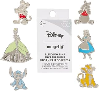 Loungefly Disney 100TH Anniversary Platinum Characters Blind Box PINS - Mickey Mouse - Mickey Mouse - Blind Box Enamel Pins - Cute Collectable Novelty Brooch - for Backpacks & Bags - Gift Idea