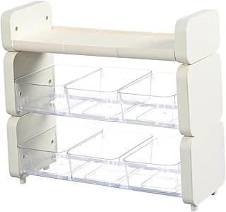 Estante de almacenamiento para bolsas de té y cápsulas de café para encimera de cocina, color blanco