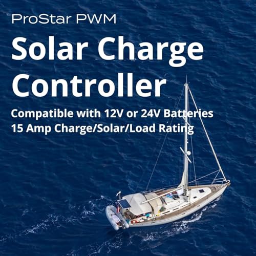 Image of Morningstar Prostar 15A PWM Solar Charge Controller w / Built-In Meter (PS-15M) - Intelligent Solar Panel Regulator, Supports 12V /24V LA /Lithium Batteries, LVD /Lighting Control, HazLoc Rated, Low Noise