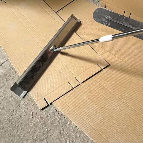 Llana Autonivelable Hormigón Acero Inoxidable Mango Telescópico 120-200cm Herramienta Resistible para Pisos y Construcción Fácil Transporte
