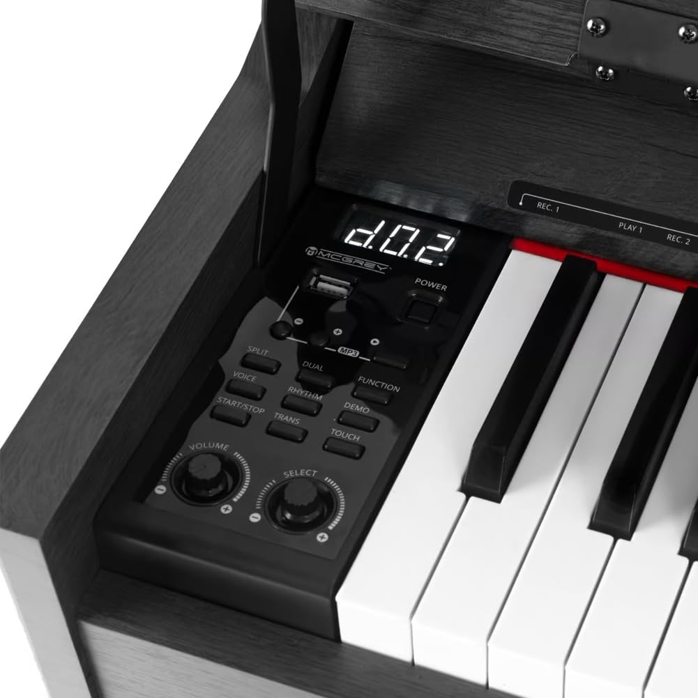 BAKAJI Tastiera Musicale Elettrica con 88 Tasti Pesati con Meccanica a Martelletto e 3 Pedali, Pianoforte Musicale Elettrico con 600 Ritmi e 80 Brani Integrati, Attacco per Cuffie, USB, MIDI (Nero)