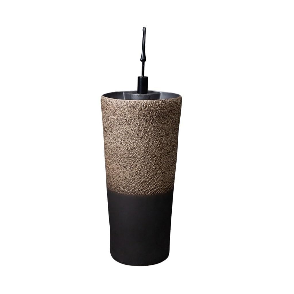 Kunyos A Bathroom Sink Rt Ceramic Round Pedestal Basin Household Floor-Standing Bathroom Wash Basin Bathroom Vanity