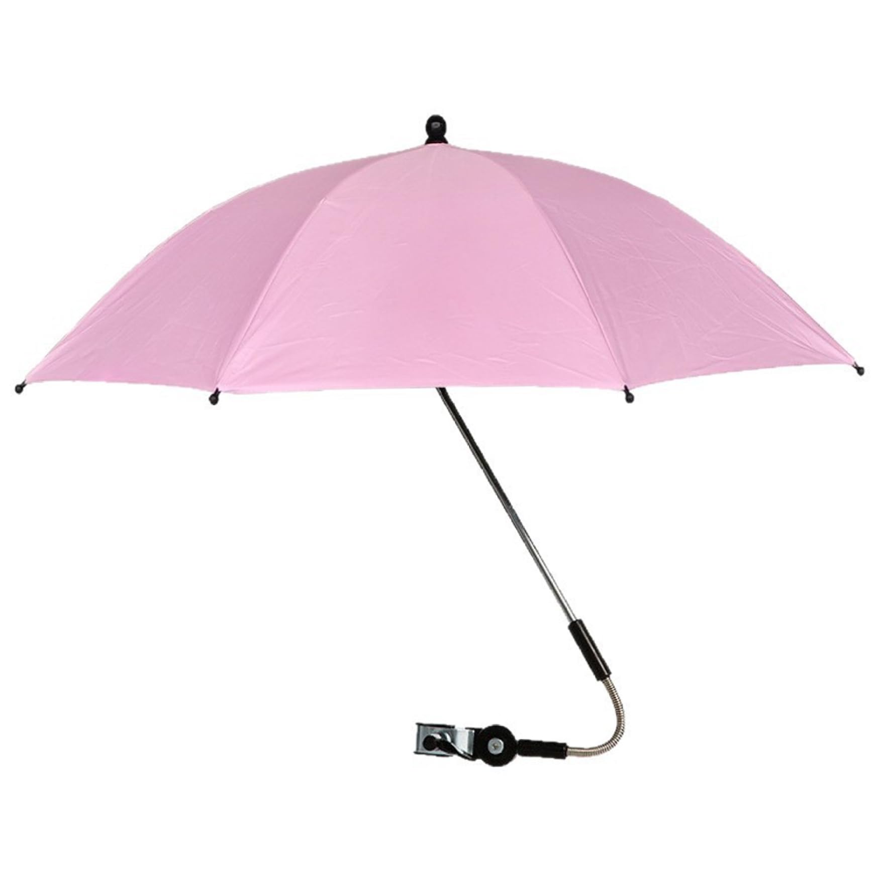 Clip On Umbrella - 360° Adjustable Sun Shade with Clamp, Portable Blue for Stroller Beach Chair Wheelchair Golf Cart, Pinks