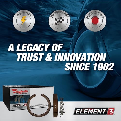 Image of Raybestos Element3 Automotive Replacement Rear Parking Brake Shoes for Selected Chevrolet (Silverado 1500, Tahoe, Suburban 1500), GMC (Sierra 1500, Yukon) (781PG)