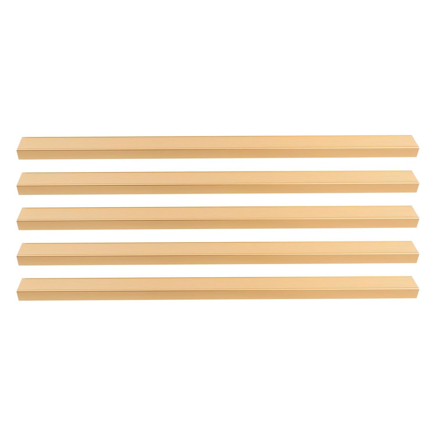 5 Pack 35.4inch Aluminum Anti-Slip Stair Nosing, Self Adhesive Non-Slip Staircase Step Treads Edge Protector for Outdoor & Indoor Stair Corner Trim Strips (Gold)