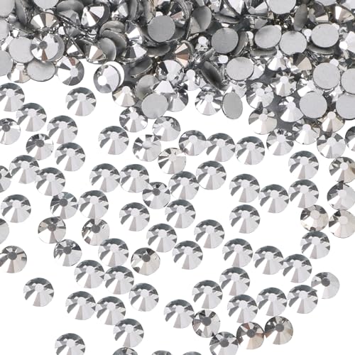 Image of Jollin Crystal Flatback Rhinestones Gems for Crafts 2.8mm SS10, Silver | Glue Fix, 2880pcs Glass Rhinestones for Bedazzling, Clothes, Tumblers, Nail Art, Shoes, Bags, Caps & Accessories Decoration