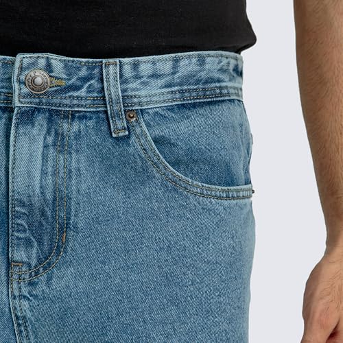 Essentials Men’s Loose Baggy Fit Denim Jeans with Comfort Flex Waist Relaxed and Durability2