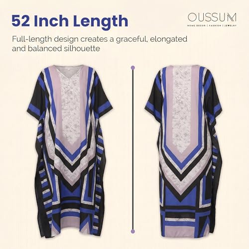 Image of Oussum Women Kaftan Plus Size Polyester Summer Lightweight Caftan Swimsuit Cover Ups Maxi African Mumu Lounge House Dress