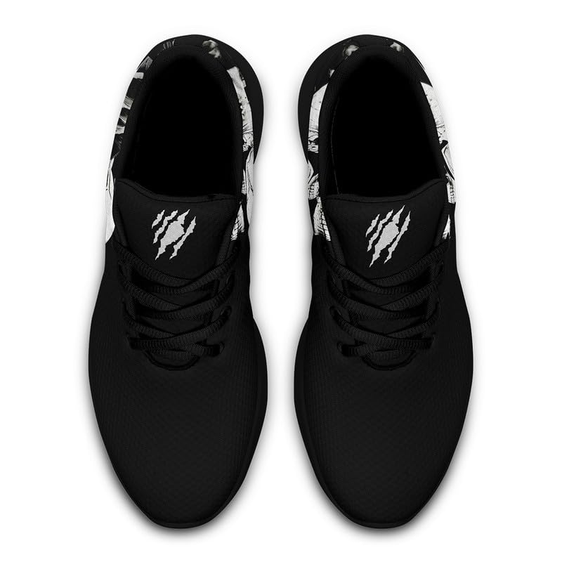 Women's Running Shoes with Unique Skull Rose Print, Non Slip Athletic Gym Training Walking Sneakers for Men3