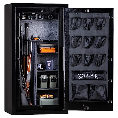 Kodiak Gun Safe For Rifles & Pistols | Kbx5629 By Rhino Metals With New Safex Security System | 42 Long Guns & 9 Handguns | 30 Minute Fire Protection | Door Organizer For Handguns & Ammo | 390Lbs #TOP3