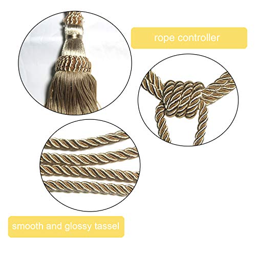 Alzapaños para cortina con borlas beige para recoger y decorar hilos 4