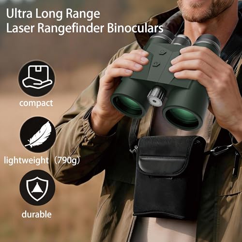Binoculares 10x42mm con telémetro para caza largo alcance miniatura 2